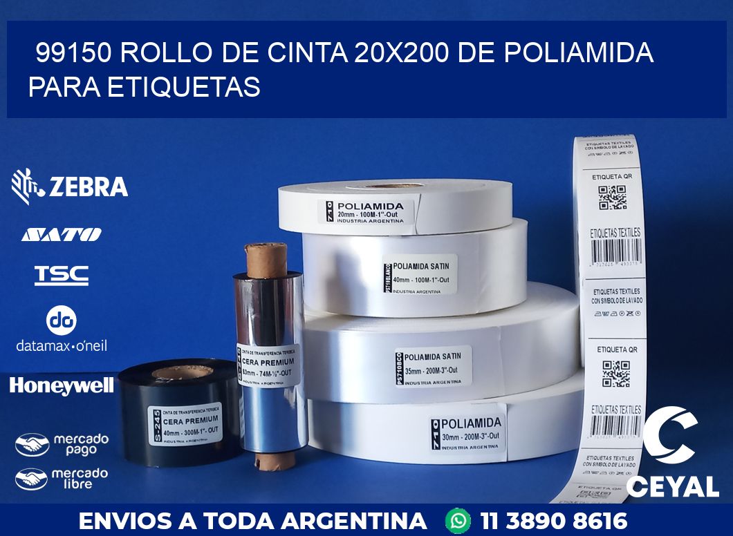 99150 ROLLO DE CINTA 20X200 DE POLIAMIDA PARA ETIQUETAS