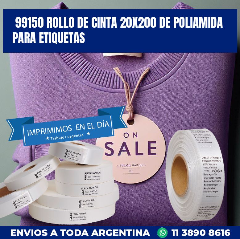 99150 ROLLO DE CINTA 20X200 DE POLIAMIDA PARA ETIQUETAS