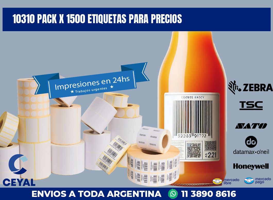 10310 PACK X 1500 ETIQUETAS PARA PRECIOS