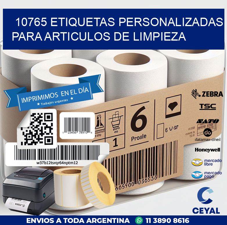 10765 ETIQUETAS PERSONALIZADAS PARA ARTICULOS DE LIMPIEZA