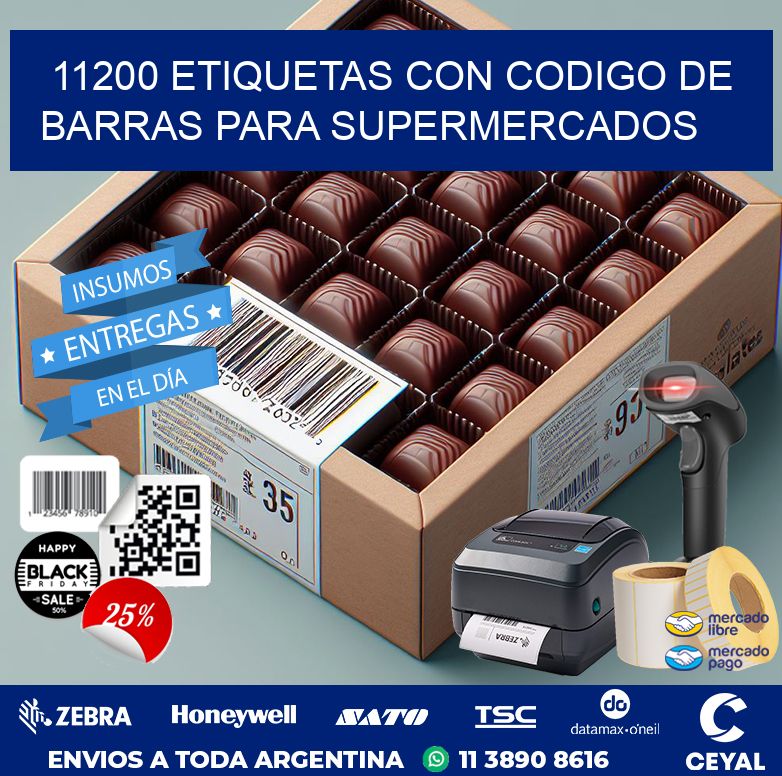 11200 ETIQUETAS CON CODIGO DE BARRAS PARA SUPERMERCADOS
