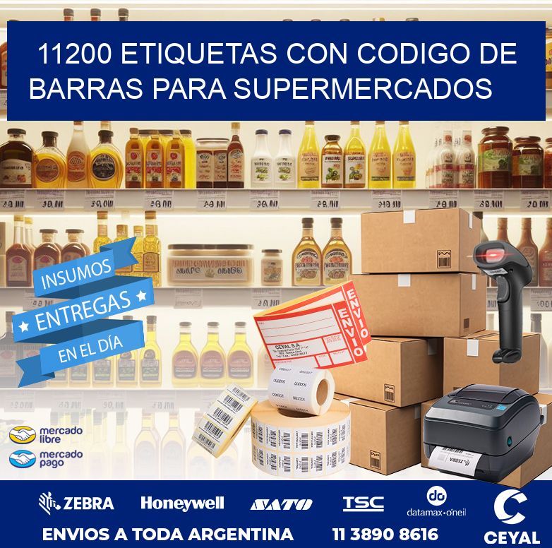 11200 ETIQUETAS CON CODIGO DE BARRAS PARA SUPERMERCADOS