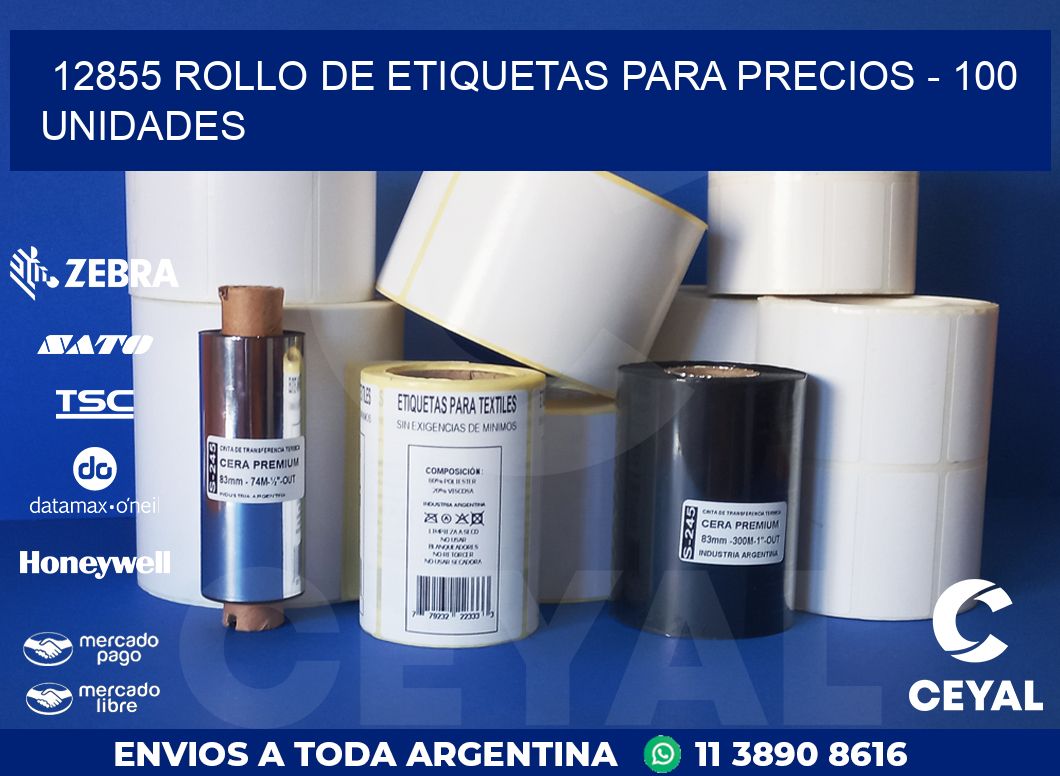 12855 ROLLO DE ETIQUETAS PARA PRECIOS - 100 UNIDADES