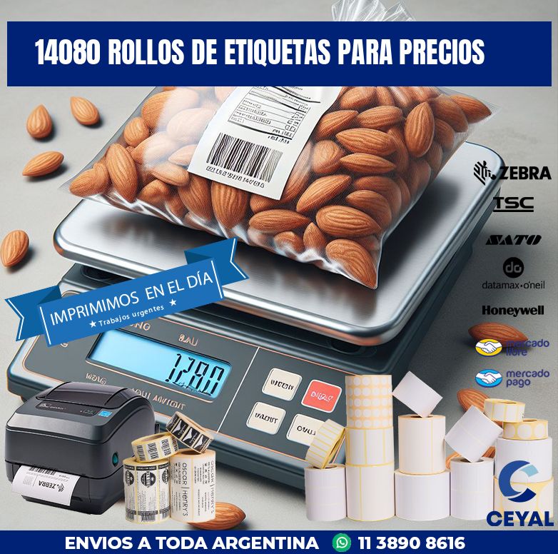 14080 ROLLOS DE ETIQUETAS PARA PRECIOS
