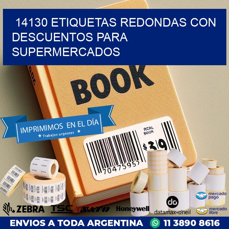 14130 ETIQUETAS REDONDAS CON DESCUENTOS PARA SUPERMERCADOS