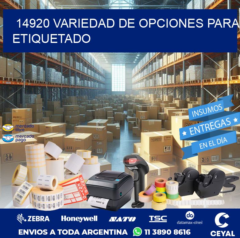 14920 VARIEDAD DE OPCIONES PARA ETIQUETADO