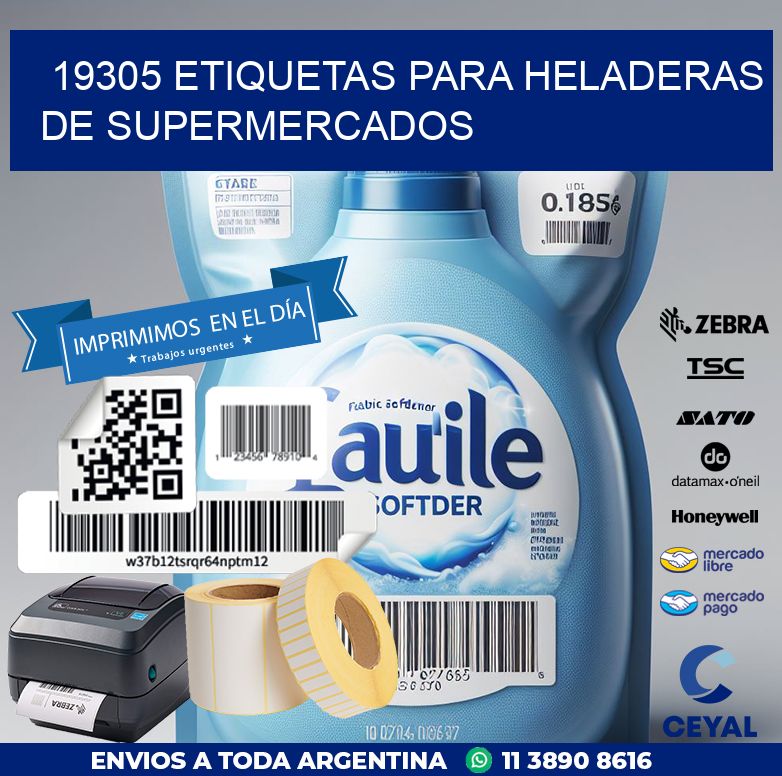 19305 ETIQUETAS PARA HELADERAS DE SUPERMERCADOS