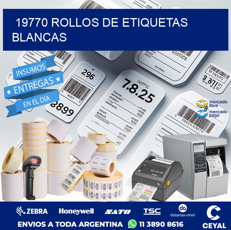 19770 ROLLOS DE ETIQUETAS BLANCAS