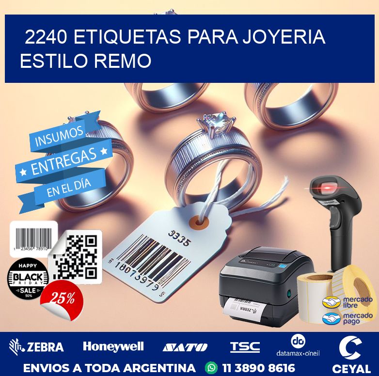 2240 ETIQUETAS PARA JOYERIA ESTILO REMO