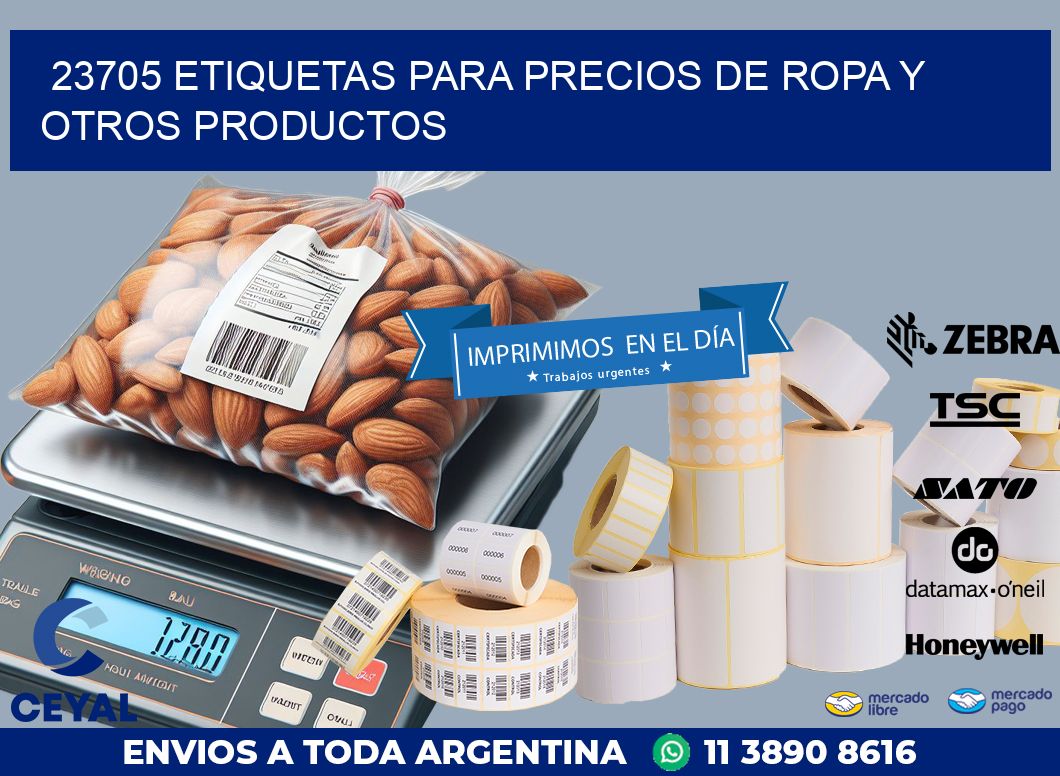 23705 ETIQUETAS PARA PRECIOS DE ROPA Y OTROS PRODUCTOS