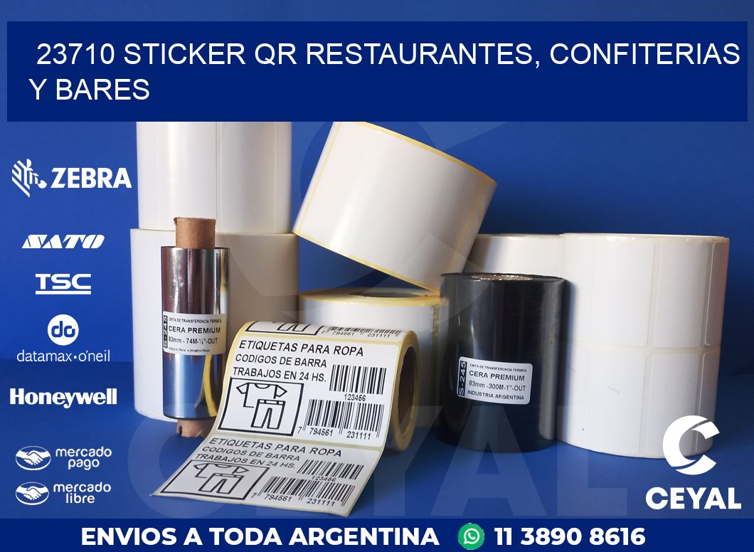 23710 STICKER QR RESTAURANTES, CONFITERIAS Y BARES