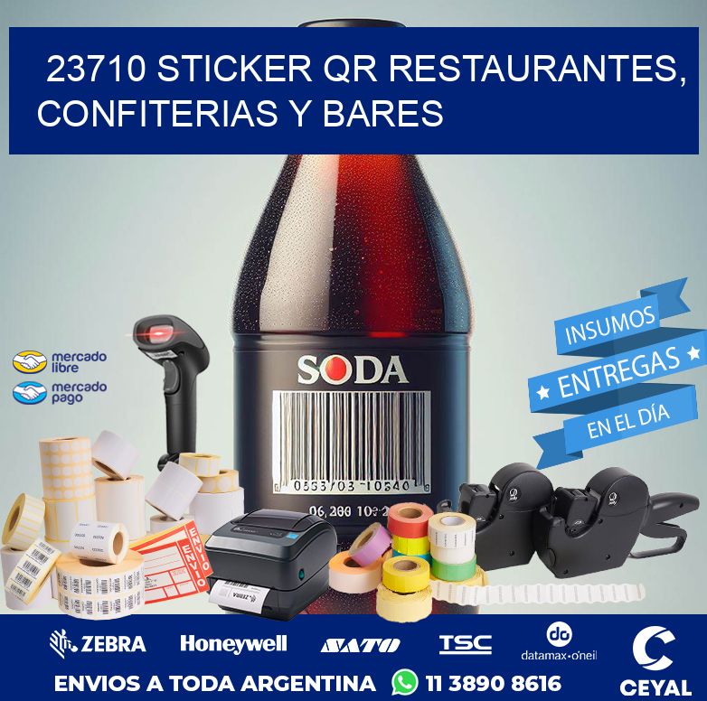 23710 STICKER QR RESTAURANTES, CONFITERIAS Y BARES