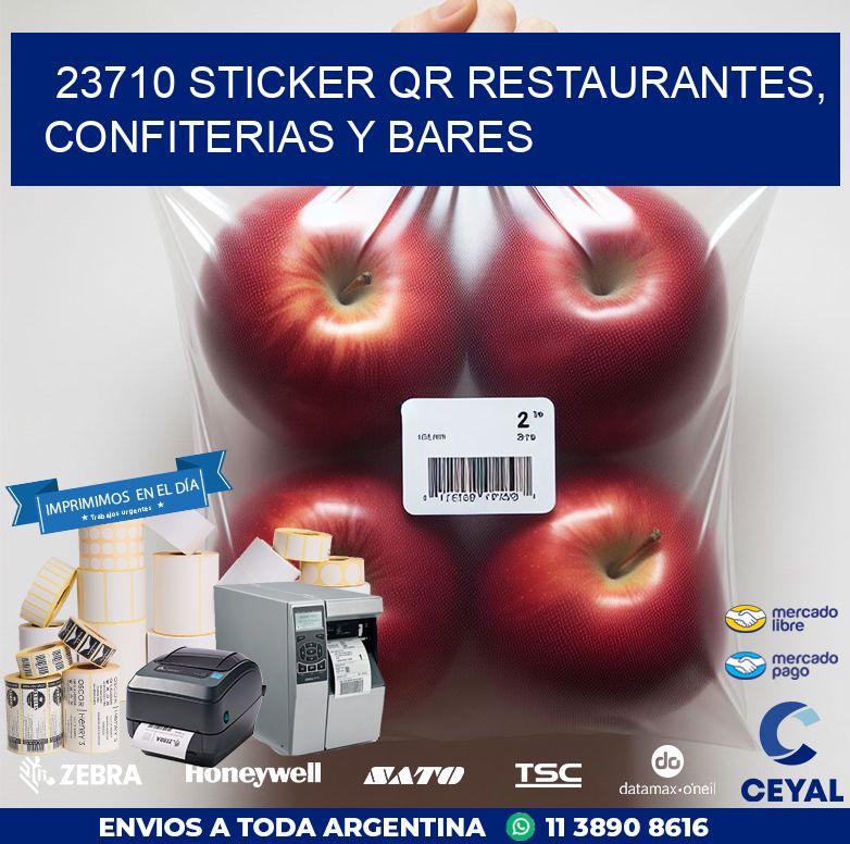 23710 STICKER QR RESTAURANTES, CONFITERIAS Y BARES