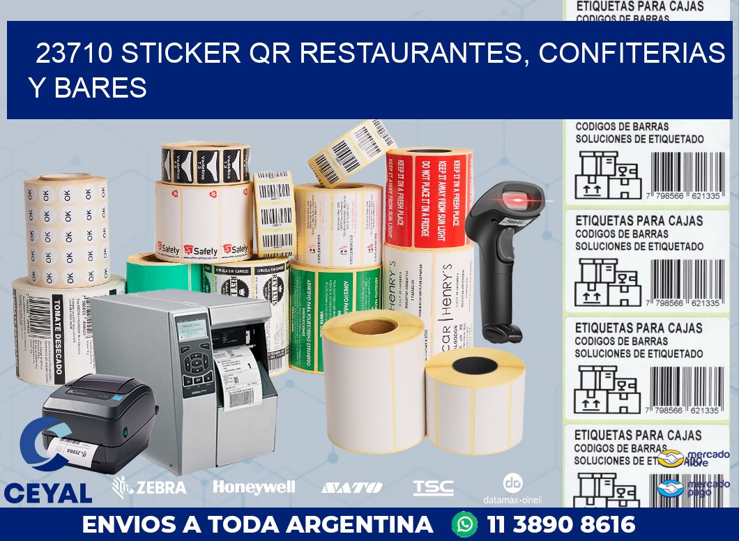 23710 STICKER QR RESTAURANTES, CONFITERIAS Y BARES