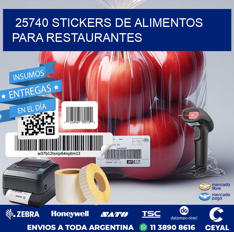 25740 STICKERS DE ALIMENTOS PARA RESTAURANTES