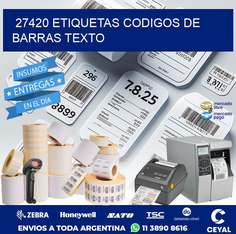 27420 ETIQUETAS CODIGOS DE BARRAS TEXTO
