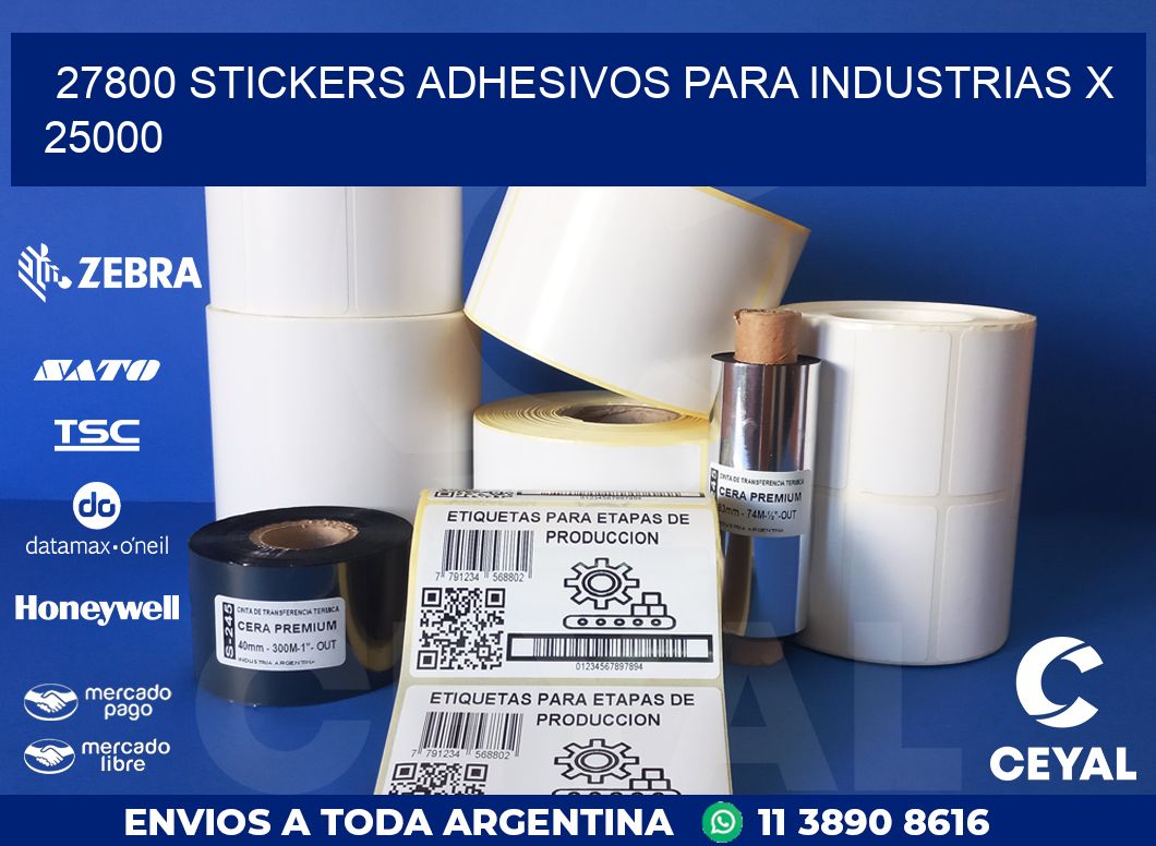 27800 STICKERS ADHESIVOS PARA INDUSTRIAS X 25000