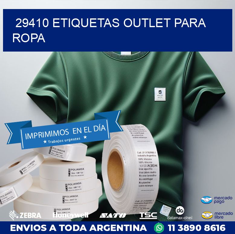 29410 ETIQUETAS OUTLET PARA ROPA