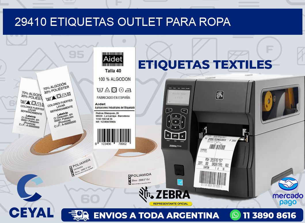 29410 ETIQUETAS OUTLET PARA ROPA
