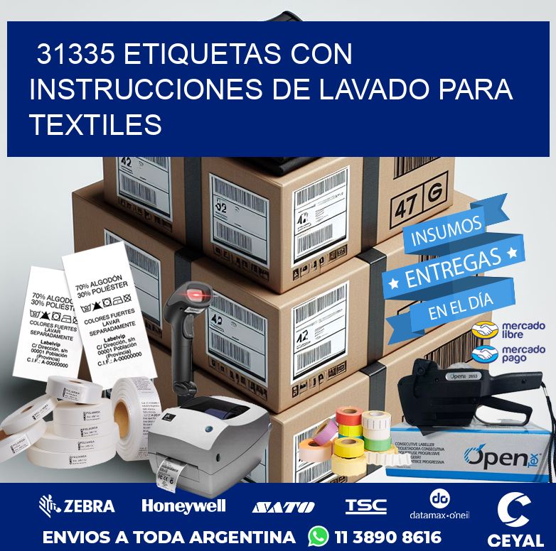 31335 ETIQUETAS CON INSTRUCCIONES DE LAVADO PARA TEXTILES