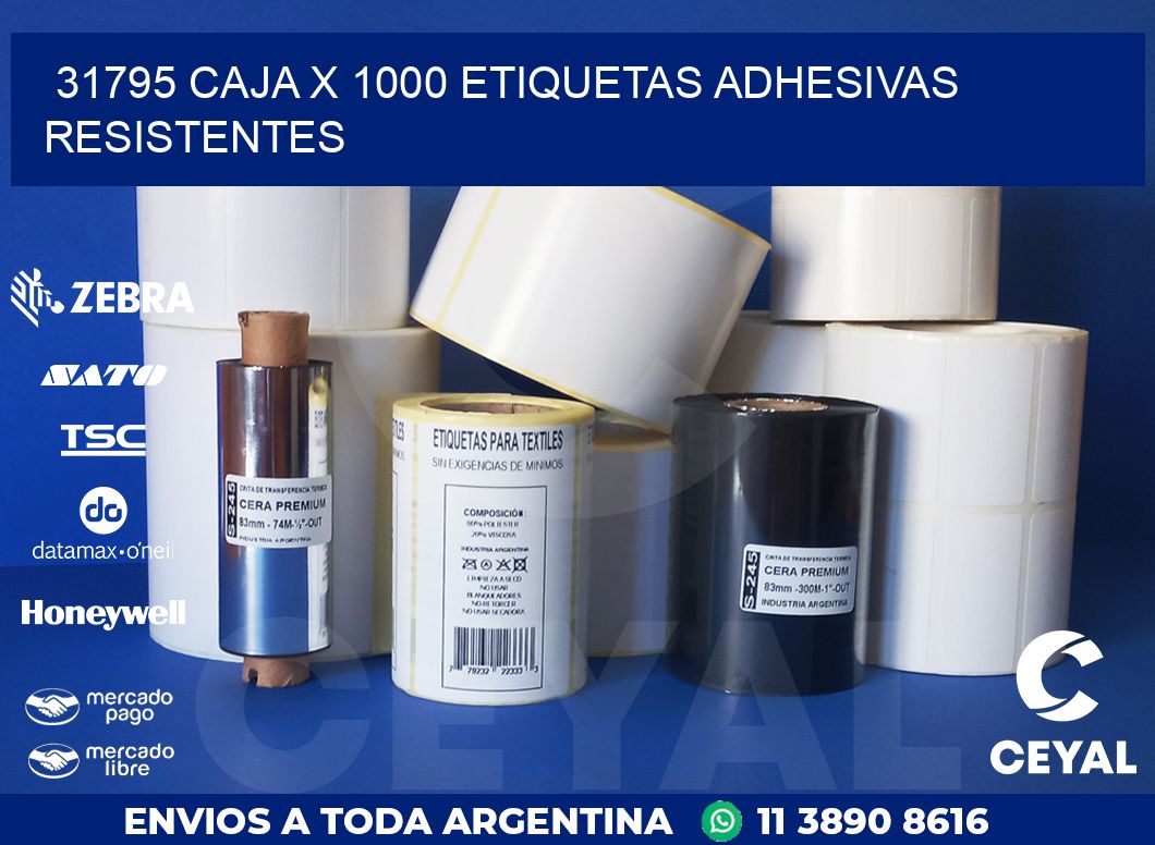 31795 CAJA X 1000 ETIQUETAS ADHESIVAS RESISTENTES