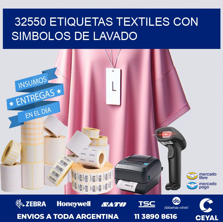 32550 ETIQUETAS TEXTILES CON SIMBOLOS DE LAVADO