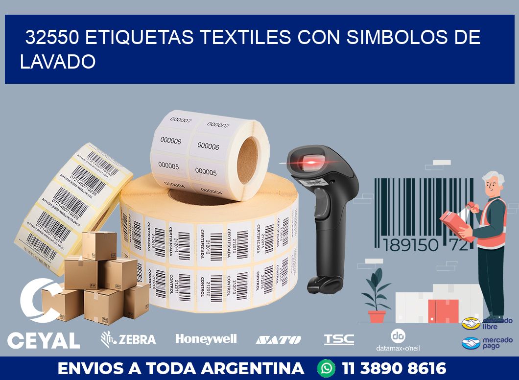 32550 ETIQUETAS TEXTILES CON SIMBOLOS DE LAVADO