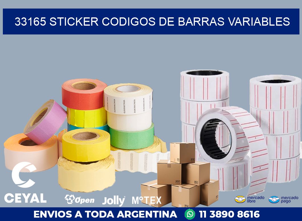 33165 STICKER CODIGOS DE BARRAS VARIABLES