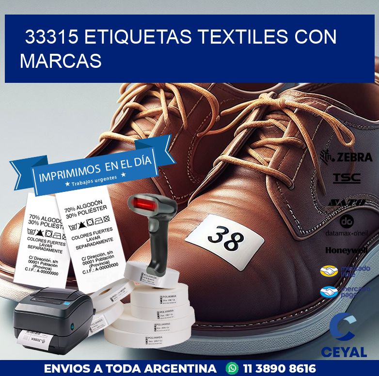 33315 ETIQUETAS TEXTILES CON MARCAS