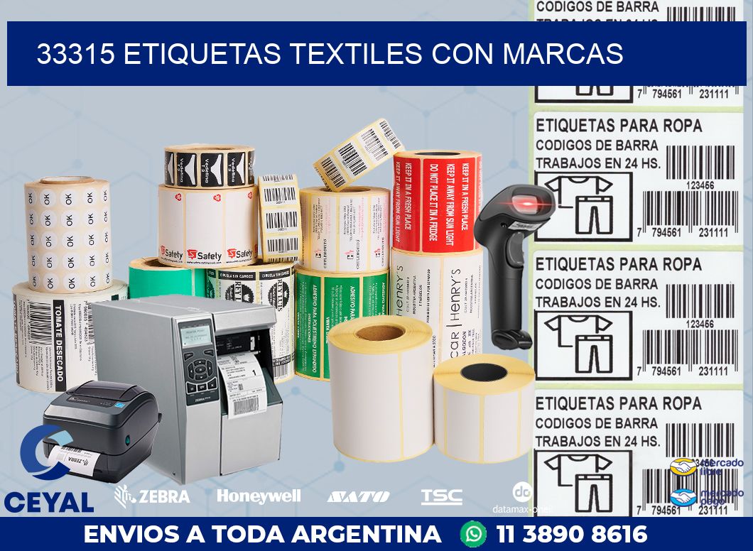 33315 ETIQUETAS TEXTILES CON MARCAS