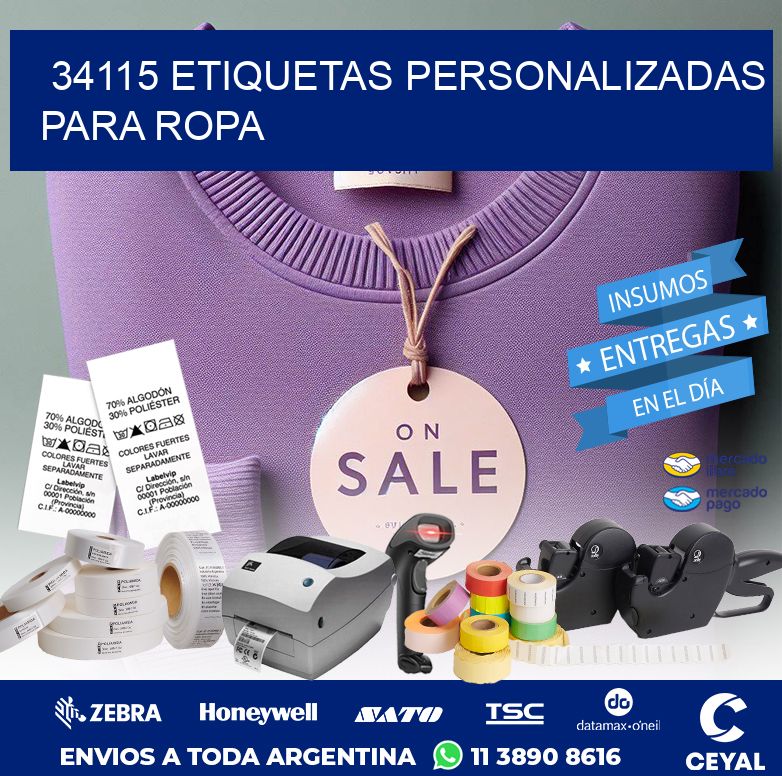 34115 ETIQUETAS PERSONALIZADAS PARA ROPA