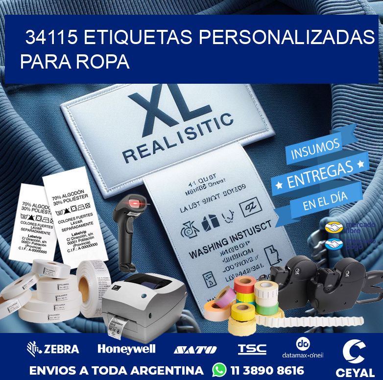 34115 ETIQUETAS PERSONALIZADAS PARA ROPA