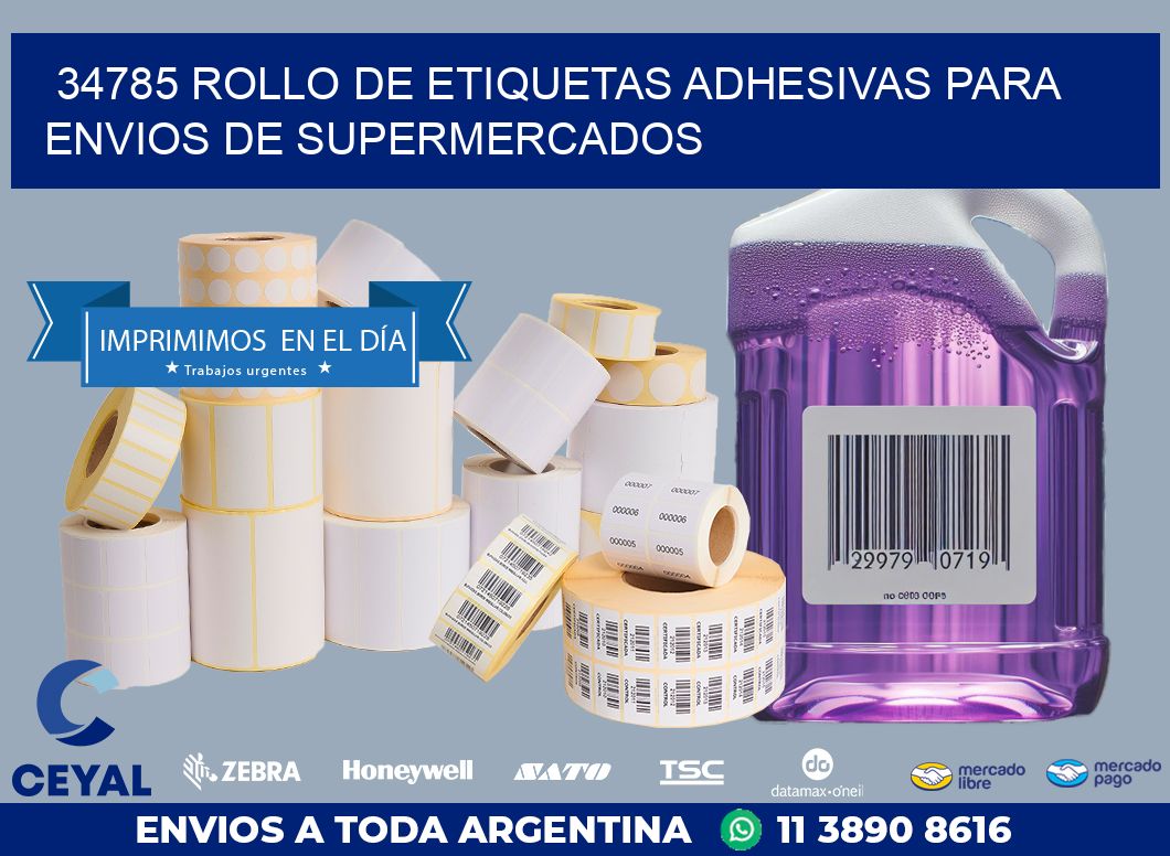 34785 ROLLO DE ETIQUETAS ADHESIVAS PARA ENVIOS DE SUPERMERCADOS