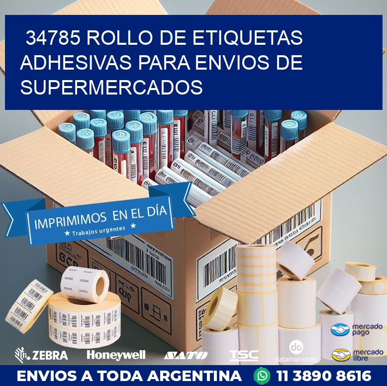 34785 ROLLO DE ETIQUETAS ADHESIVAS PARA ENVIOS DE SUPERMERCADOS