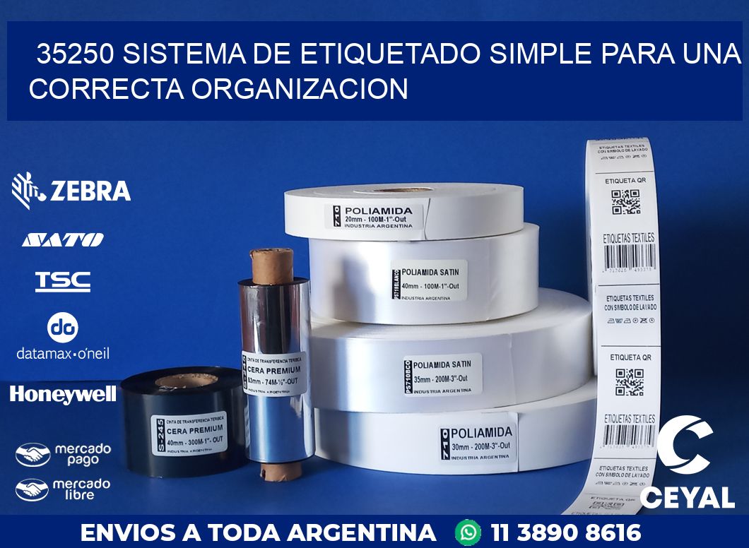 35250 SISTEMA DE ETIQUETADO SIMPLE PARA UNA CORRECTA ORGANIZACION