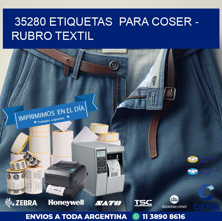 35280 ETIQUETAS  PARA COSER - RUBRO TEXTIL