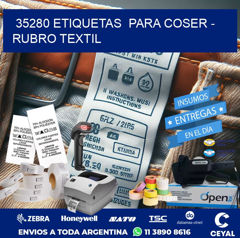 35280 ETIQUETAS  PARA COSER – RUBRO TEXTIL