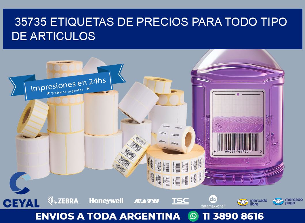 35735 ETIQUETAS DE PRECIOS PARA TODO TIPO DE ARTICULOS