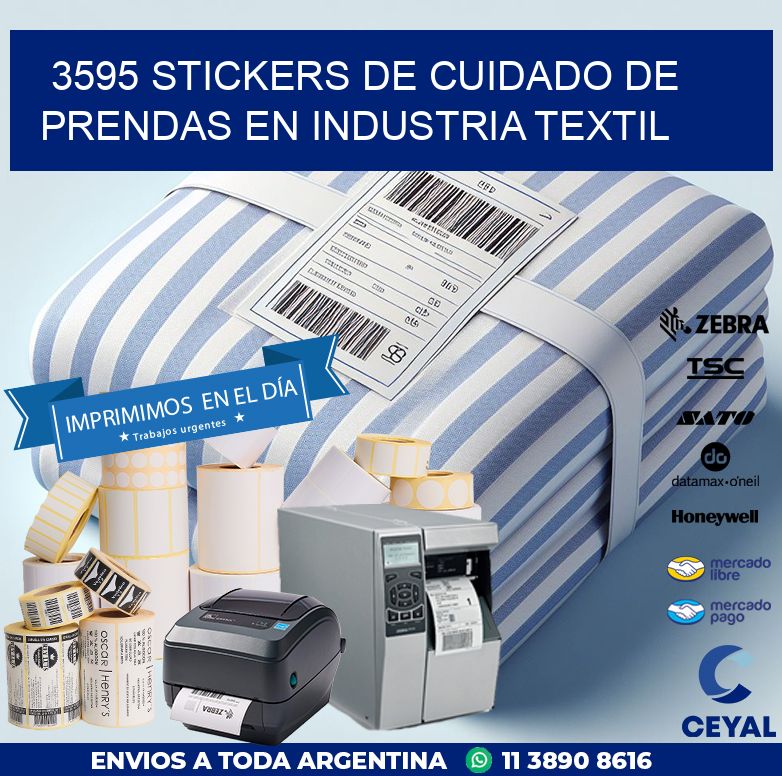 3595 STICKERS DE CUIDADO DE PRENDAS EN INDUSTRIA TEXTIL