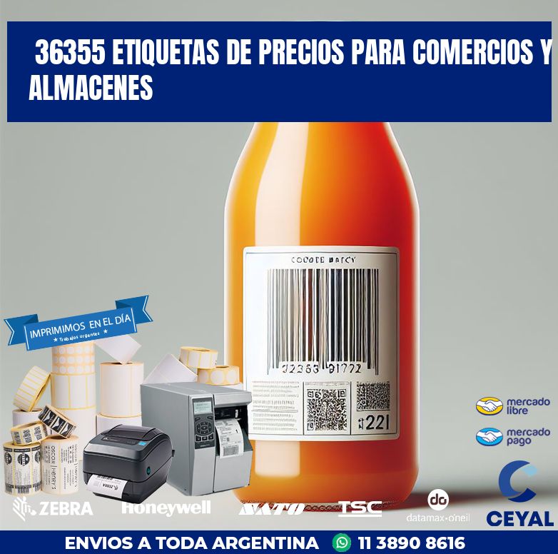36355 ETIQUETAS DE PRECIOS PARA COMERCIOS Y ALMACENES
