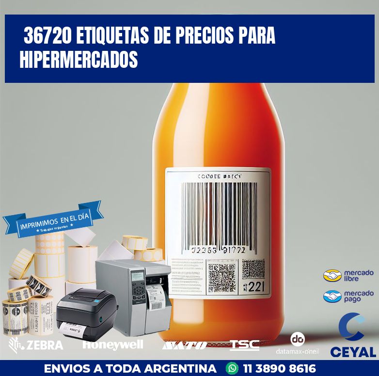 36720 ETIQUETAS DE PRECIOS PARA HIPERMERCADOS