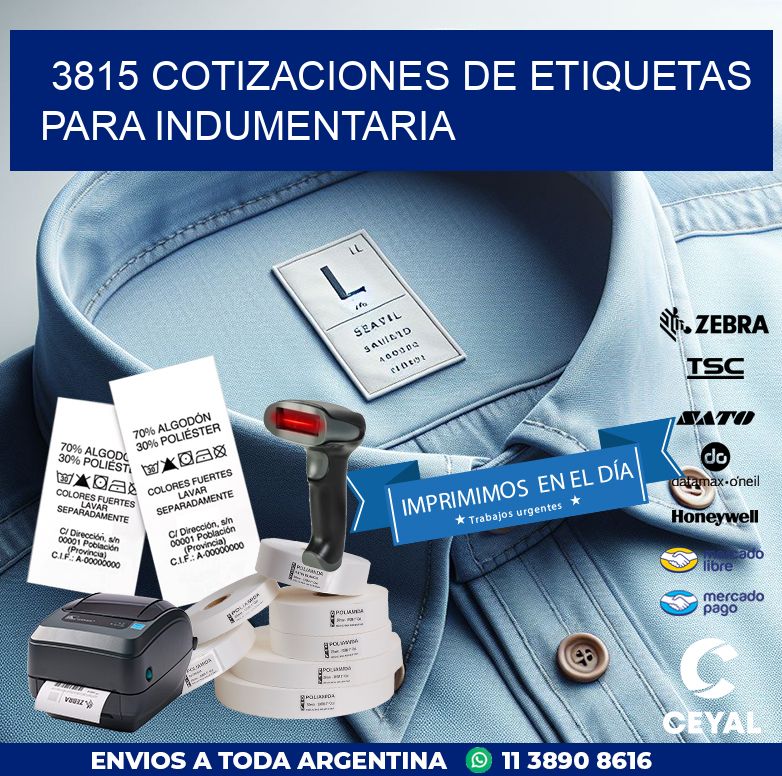 3815 COTIZACIONES DE ETIQUETAS PARA INDUMENTARIA
