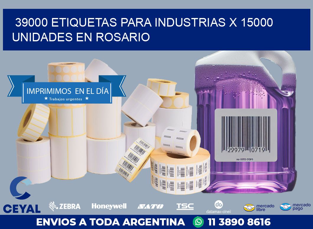 39000 ETIQUETAS PARA INDUSTRIAS x 15000 UNIDADES EN ROSARIO