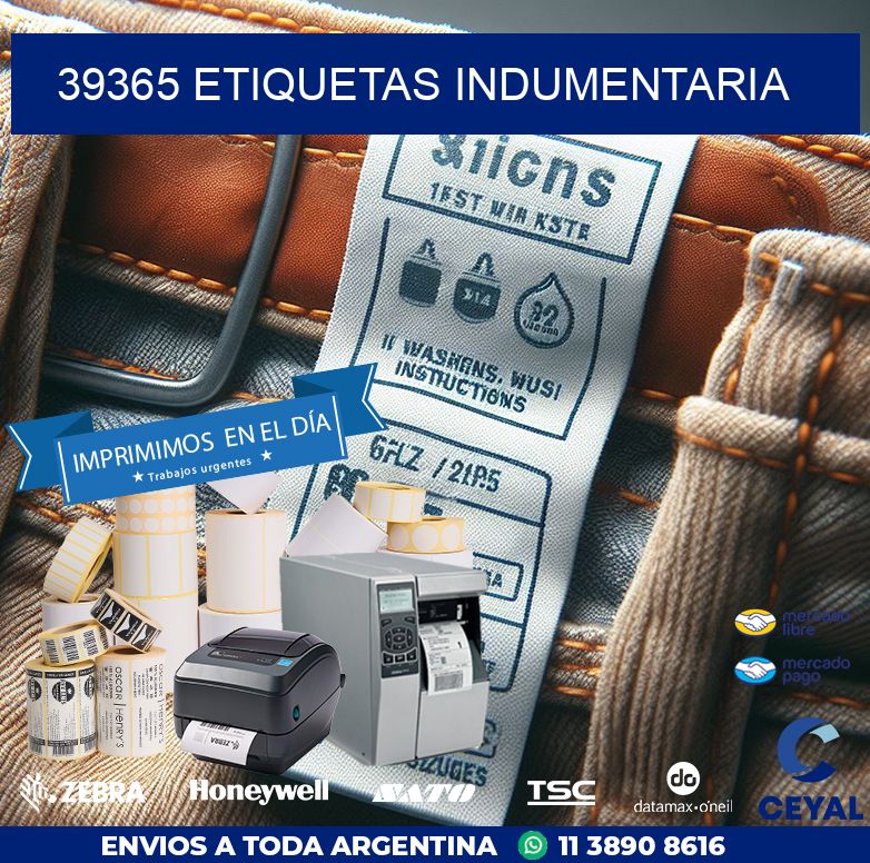 39365 ETIQUETAS INDUMENTARIA