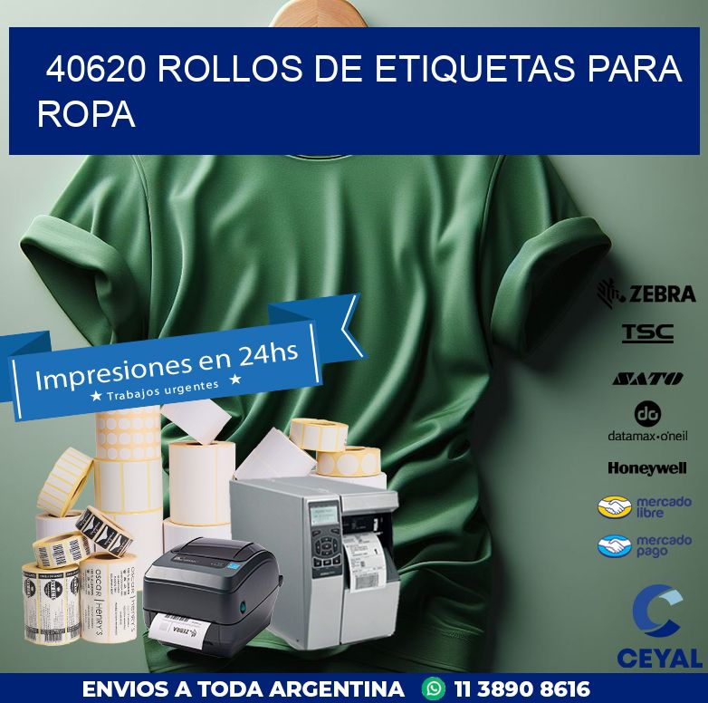 40620 ROLLOS DE ETIQUETAS PARA ROPA