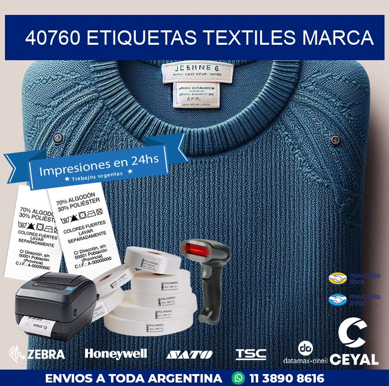 40760 ETIQUETAS TEXTILES MARCA