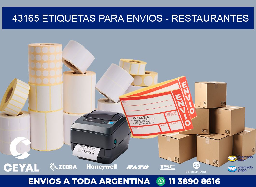 43165 ETIQUETAS PARA ENVIOS - RESTAURANTES