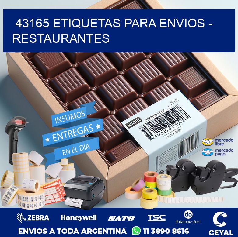 43165 ETIQUETAS PARA ENVIOS - RESTAURANTES