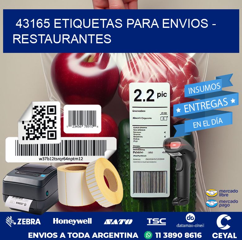 43165 ETIQUETAS PARA ENVIOS - RESTAURANTES