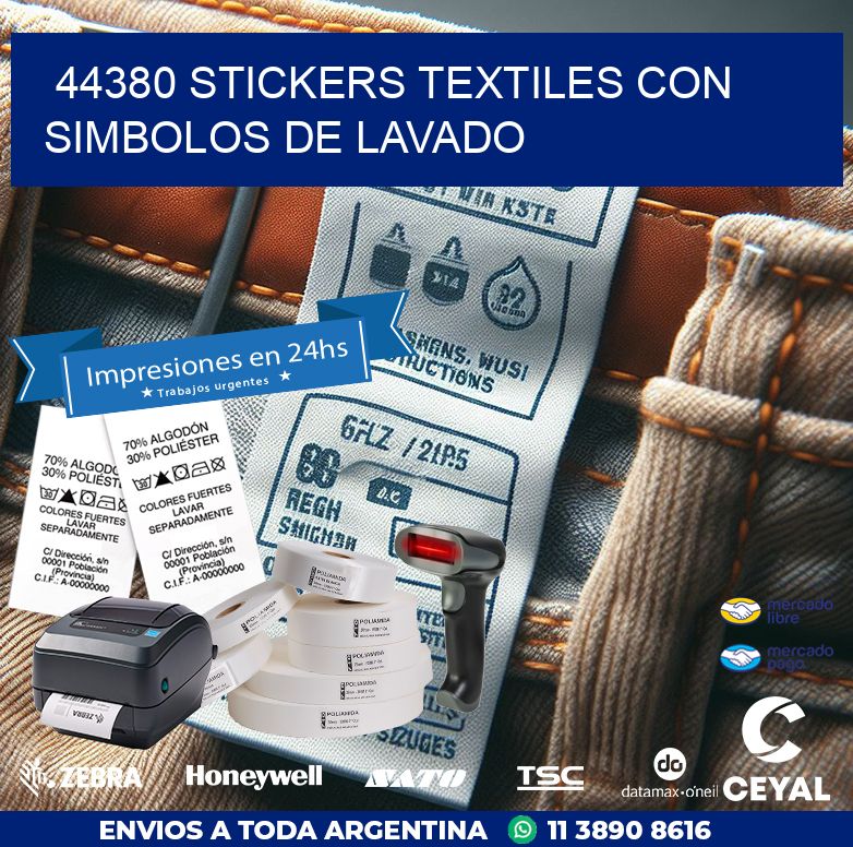 44380 STICKERS TEXTILES CON SIMBOLOS DE LAVADO